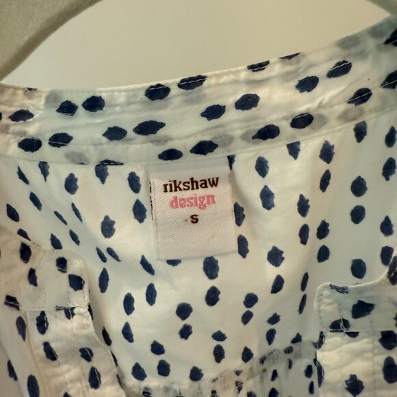 Rikshaw Design Navy Dot Print Cotton Tunic Top (Size S) - Picture 6 of 6